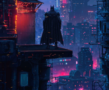 Batman in the dystopian cyber-era in Gotham City - Live Wallpaper for your smartphone