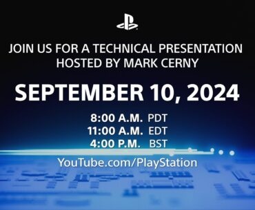 Tune in tomorrow for a PlayStation 5 Technical Presentation hosted by Mark Cerny (PS5 Pro)