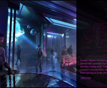 One of the mini-stories in our cyberpunk hacking videogame