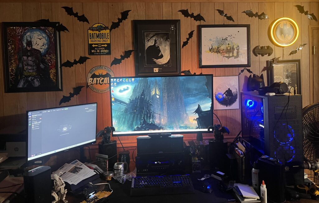 Cluttered but this is my set up…