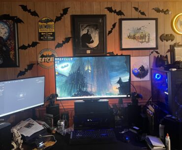 Cluttered but this is my set up…