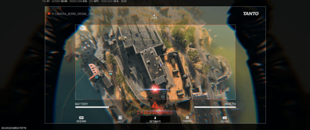 Stuck in bomb drone view