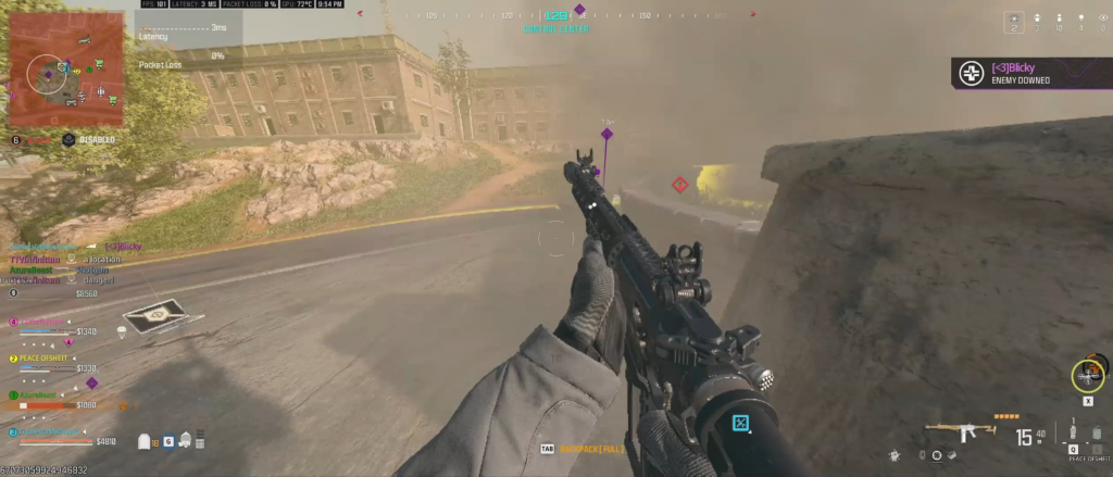 Using the enemy teammate's shield against him for the win