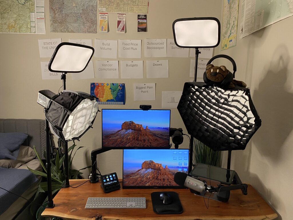 My work setup with very large flash cards