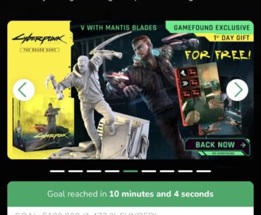 After just announcing the board game crowdfunding, the goal is already 1497% funded.