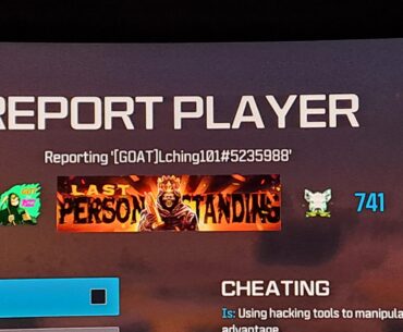 My first ps5 cheater ith walls, report him or her