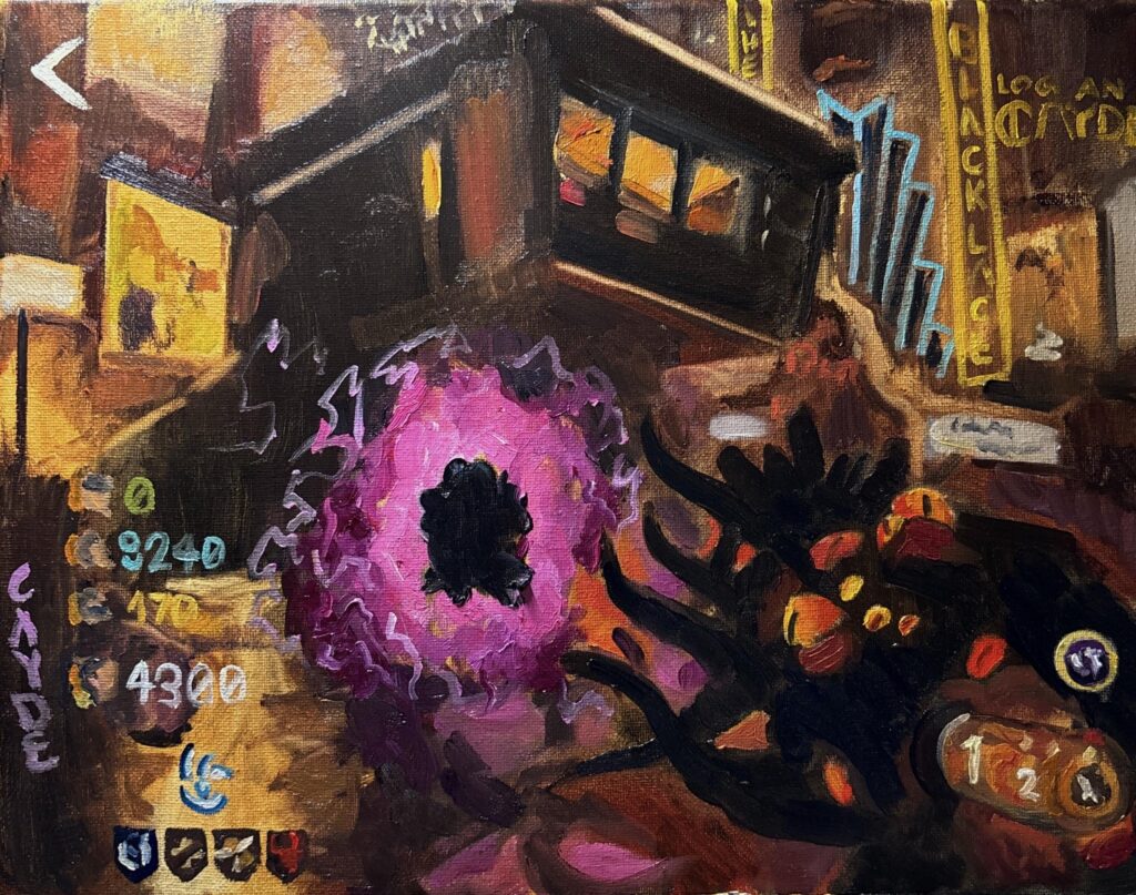 I made an oil painting of Shadows of Evil