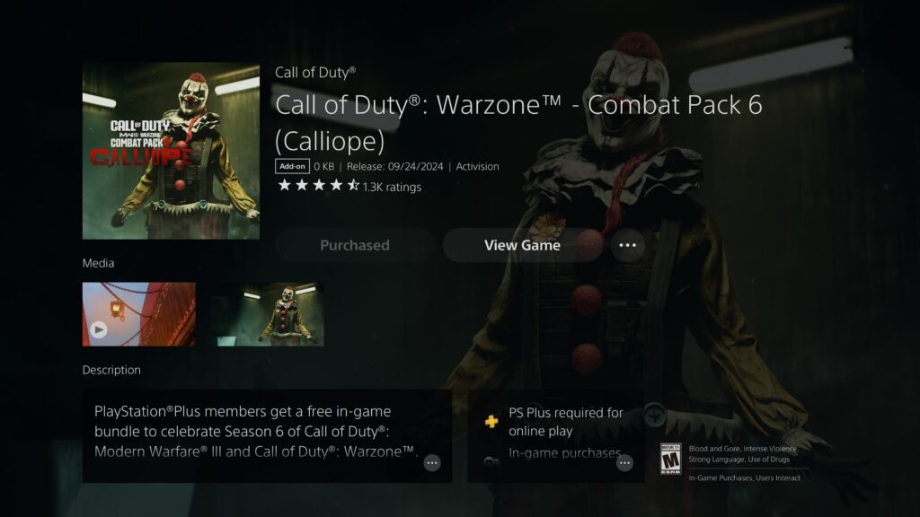 Free WZ Pack for PS Plus Users
