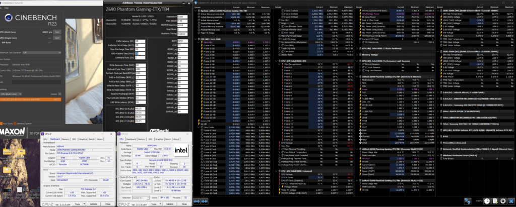 13950HX(Q1LP) aka 13900K (Laptop CPU with soldered LGA1700 adapter) P@5.5 E@4.4, DDR5@6000 XMP
