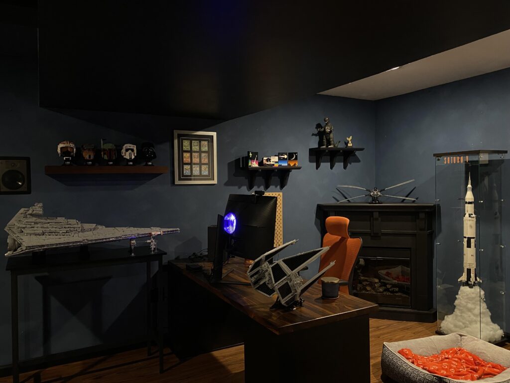 My gaming space in my shared home theater/gaming area.