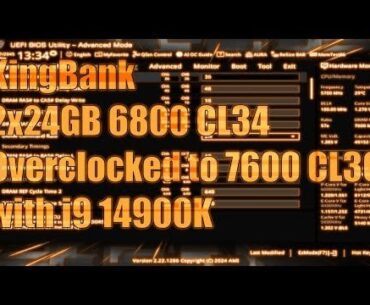 DDR5, 2x24 GB, 24 Gbit M-Die, 7000 MT tCL 34, 14900K, ASUS STRIX Z790-H - 4-Dimm Motherboard