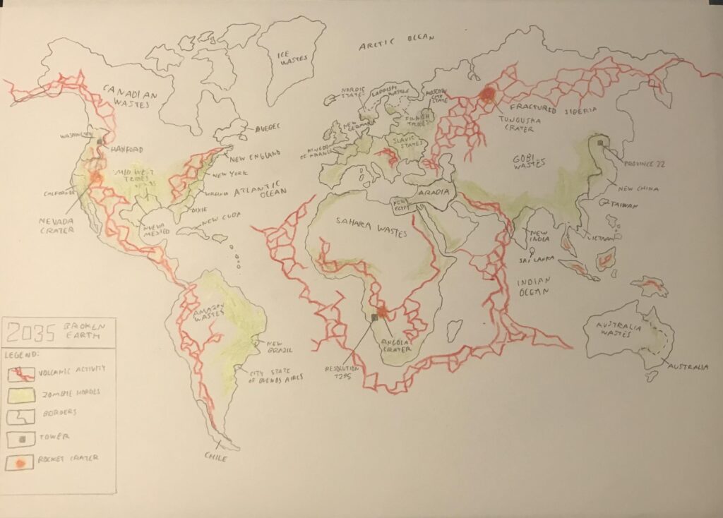 Hand drawn map based on the broken earth from BO2