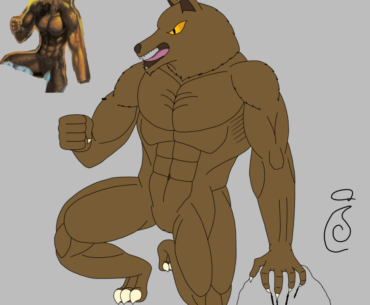 I tried to draw the werewolf from Altered Beast. I am not good at perspective.
