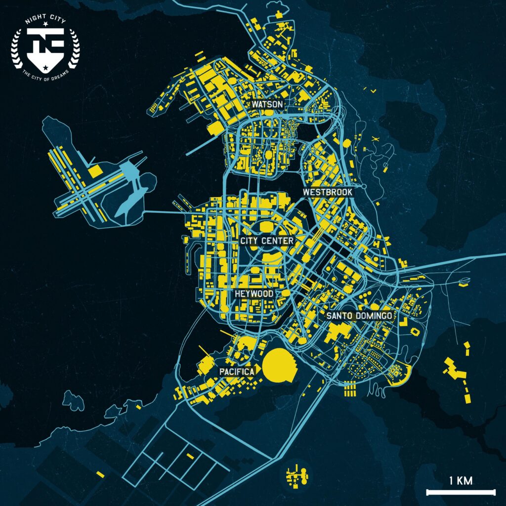 Printable Night City Map for A3 Paper