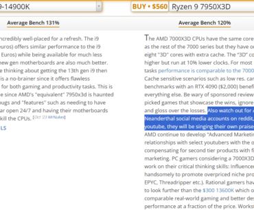 It's so nice of user benchmark to acknowledge us