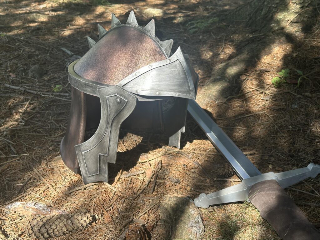 Skyrim in real life. Designed and printed Hide helmet.