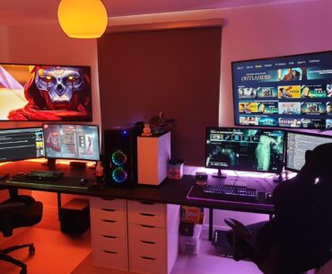 set up a battle station for me and my gf