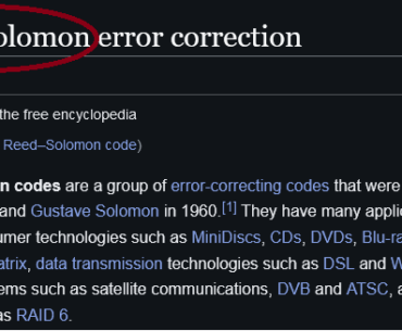 This cant be mere coincidence imo. Yet I cant help but wonder what the connection is between Solomon Reed's character and Reed-Solomon error correction as a concept.