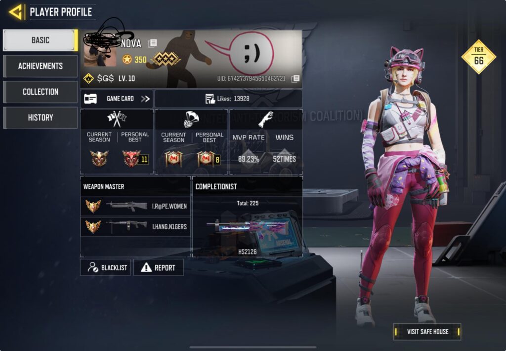 Report this account! Look at the pfp and weapon names!