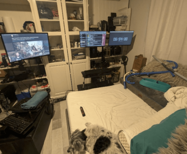 My friend calls it his "bed desk"