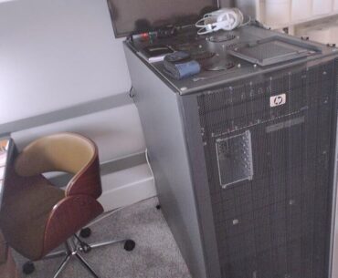 I live in a single room with a bunkbed and a private data network underneath me.