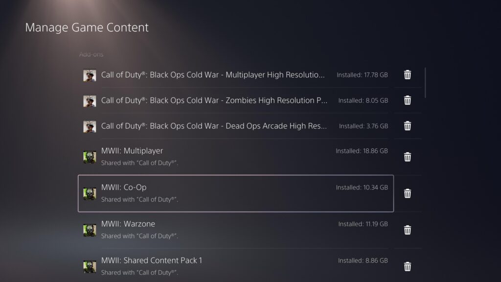 Why are MW2 and MW3 dlcs appearing on black ops Cold War install?