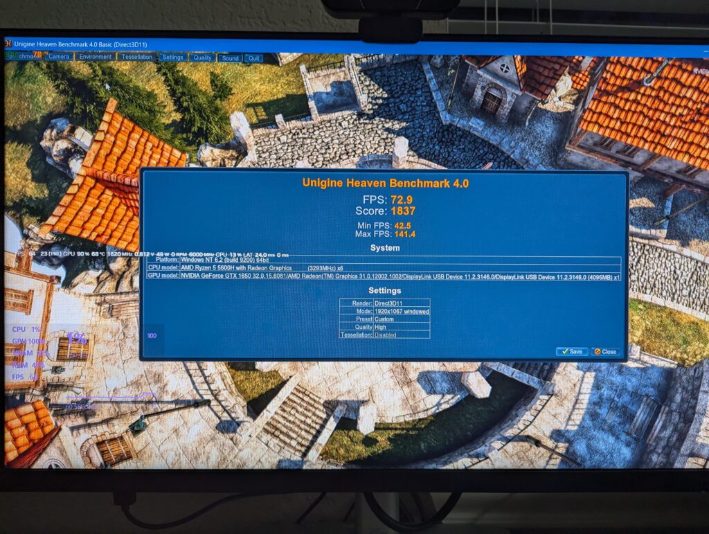 Overclocked gtx1650 mobile pretty go hehe
