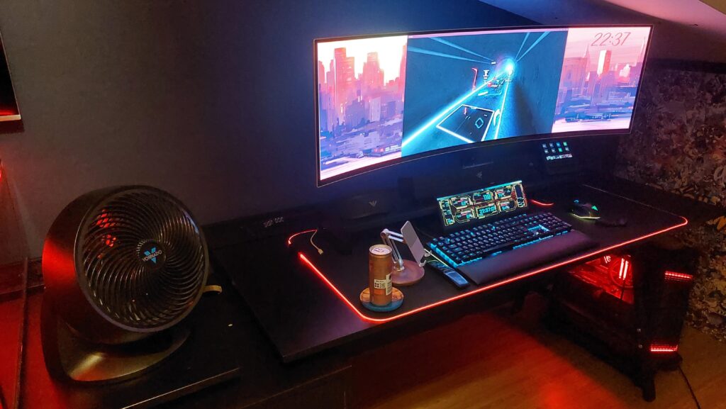 Wife is on Beat Saber and I am waiting for my turn station.