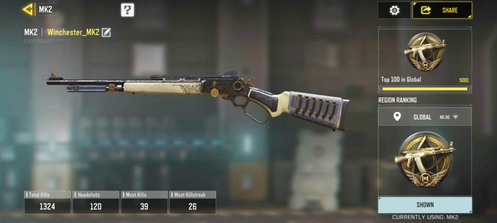 I've managed to achieve Global #90 for my favorite Marksman Rifle, playing solely on SND. :)