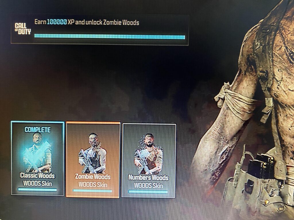 [COD] Why haven't I Unlocked Zombie Woods or Numbers Woods when the XP bars are both full?