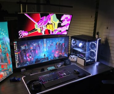 Newest addition to my modest setup, Alienware 34in WQHD 165HZ OLED monitor (top) that I picked up on sale.