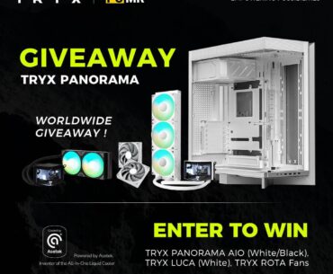 TRYX x PCMR WORLDWIDE Giveaway - To celebrate the launch of the TRYX PANORAMA curved AIO! Enter to win AIOs, case and fans to upgrade your PC build! 3 winners in total.