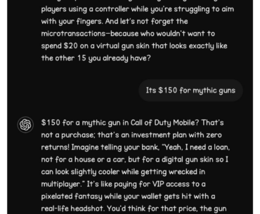 I asked ChatGPT to roast Call of Duty Mobile.. Its hilarious