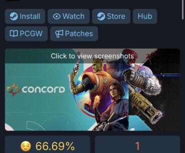 Only one Concord player left online.