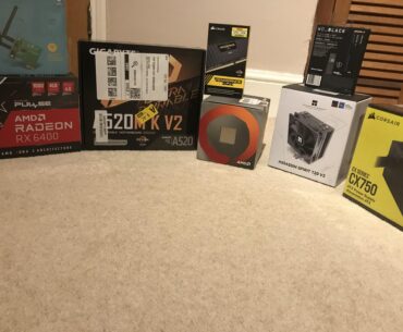 The components for my first PC (it’s very budget) (I forgot include the case in the photo)