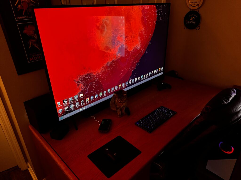 Finally got a corner of the apartment setup for gaming