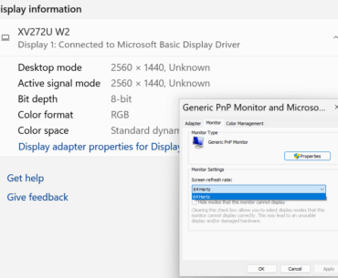 Why is my monitor's refresh rate being limited?