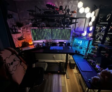Finally added a standing desk frame to my work/gaming station