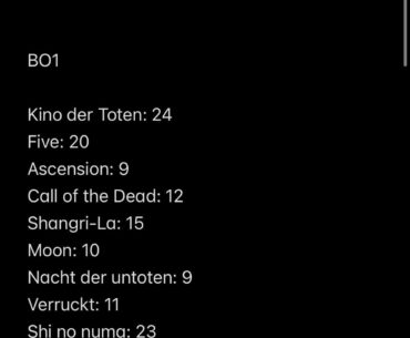 I’m playing every zombies map before BO6 releases. Here are my results after finishing BO1. One try per map.