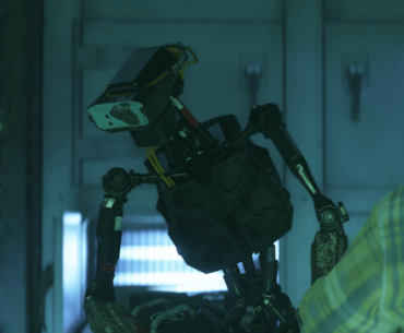 Is there any info on this robo-choom in Afterlife? Can robots even *be* mercenaries?