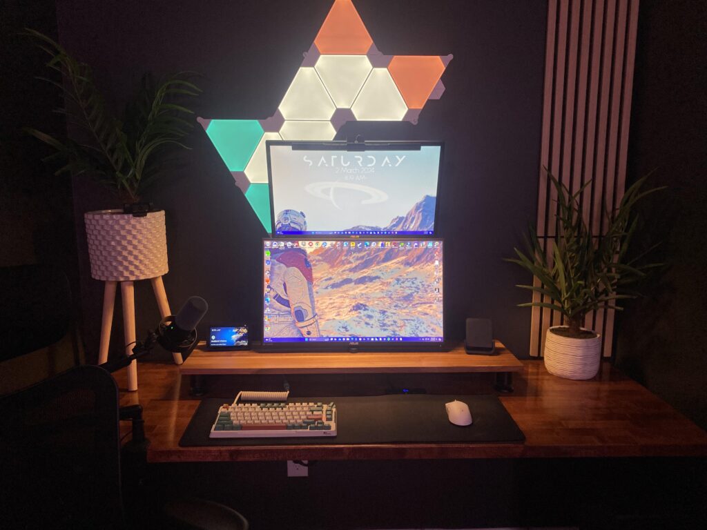 My attempt at a floating desk setup.