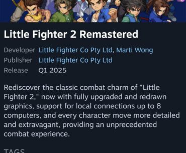 Just found this on steam dudes little fighter 2 is coming back