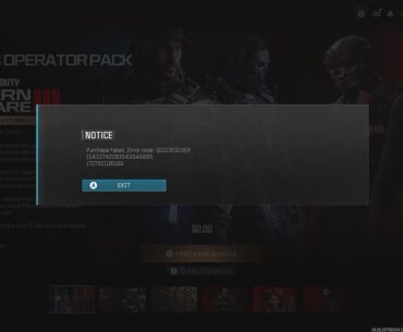 Tried to buy mw3 vault edition and it gave me error code: QUICKSILVER, does anybody know how to fix it?
