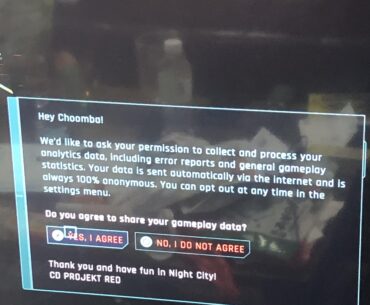 Should I share my gameplay data? Yes or no?