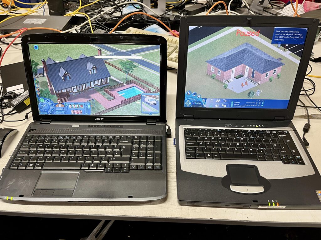 Sims 1 and 2 on period correct laptops