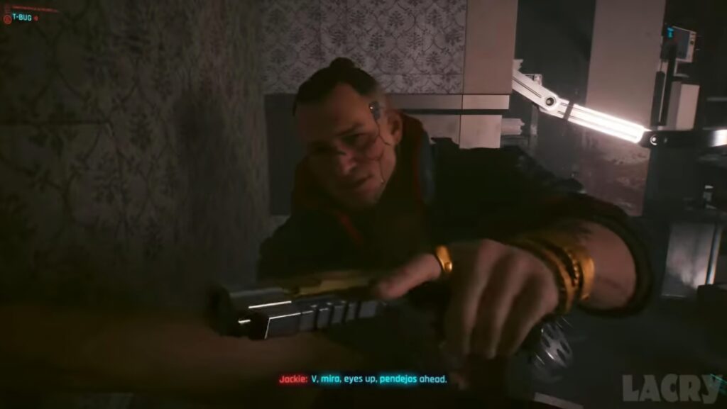 For an experienced gunman, Jackie kinda sucks at proper gun handling lol