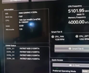 Cant enable XMP Z690 i5 13th gen