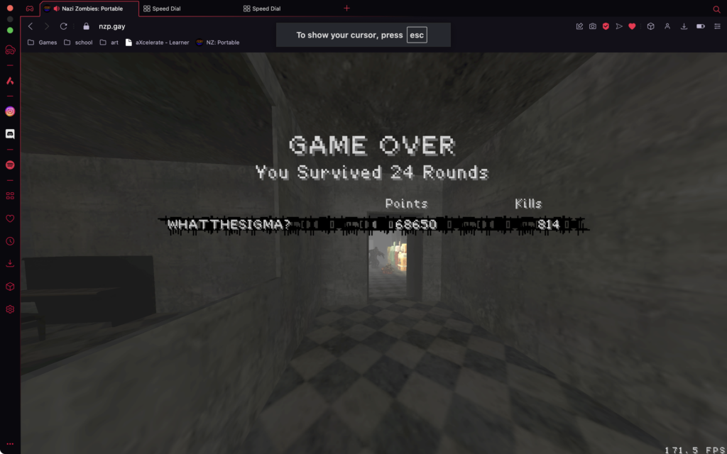 i hit my highest round on nzp during class!