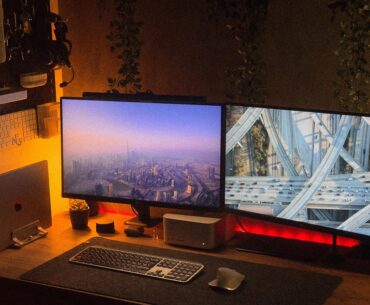 My updated cozy setup with Apple Mac Studio and Macbook Pro