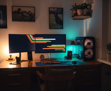 Setup pretty much done so far :) Decided not to paint the wall dark and go with the brighter theme!